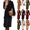 Women's Fashion Casual Hundred Lapel Coat Solid Color Long Sleeve Jacket