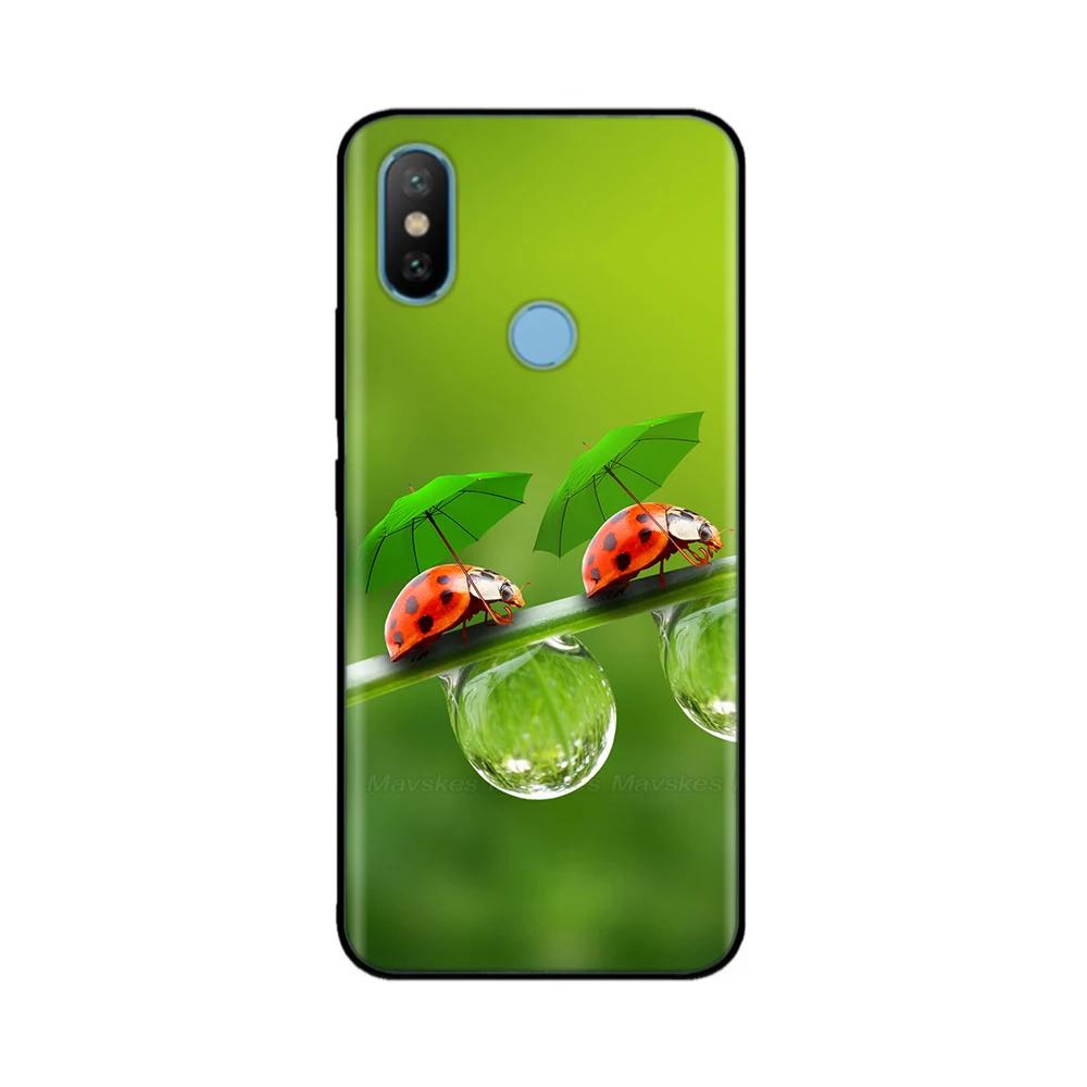 Чехол для Xiaomi Mi A2 Lite MiA2, Милый Цветок Сердце на Задней Крышке, Мягкий Силиконовый Чехол для Телефона для Xiaomi Mi A2 Lite A2lite, Фундас Бампер