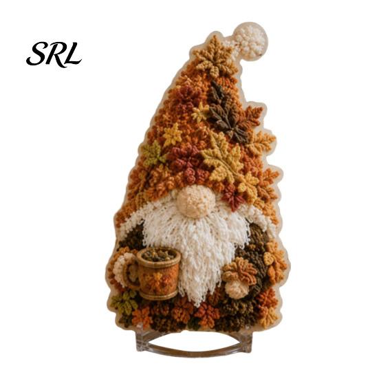 No Sew Fabric Art Projects Gnome Poke Kit, Festive Designs, DIY Craft Handmade Making Supplies Halloween Christmas Ornament for Holiday Table