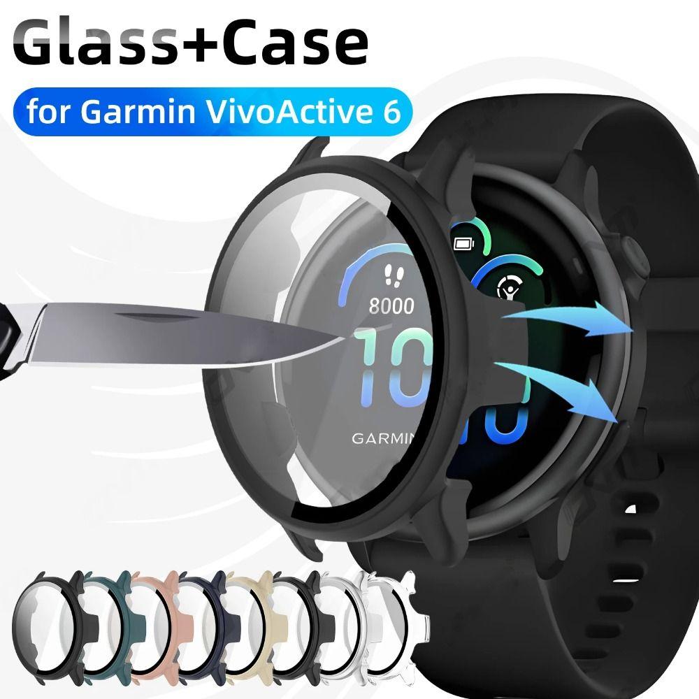 PC+Tempered Protective Case Protector Shell for Garmin Vivoactive 6 Smart Watch Accessories