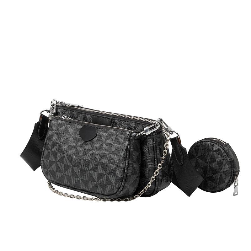 Fashion Trendy Printed Shoulder Bags Casual PVC Women's Crossbody Bag Classic Versatile Chain Handbags with Small Purses