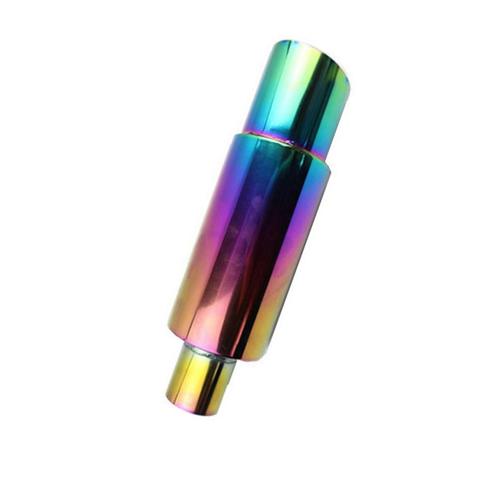 Car Exhaust Pipe Muffler 304 Stainless Steel Exhaust Muffler Resonator Tailpipe Tips 2" Inlet 3.4" Outlet 14.5" Length