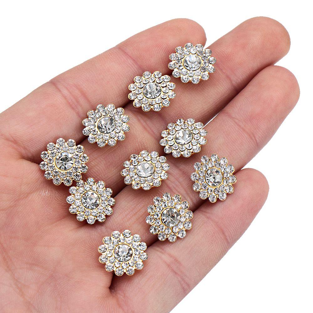 Steel Bottom Hat Accessories Crystal Glass Stone Clothes Decoration Rhinestone Buttons