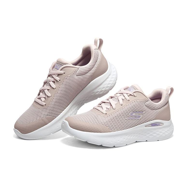 Skechers Go Run Lite Модные Удобные Упругие Низкие Повседневные Беговые Кроссовки Женские Сникеры Розовый Белый 129426-LTPK