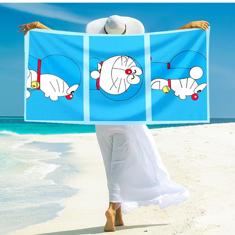 1pc Doraemon Adventure Begins beach towel,quick drying absorbent beach towel,outdoor sports swimming beach towel,Soft and comfortable Y7283