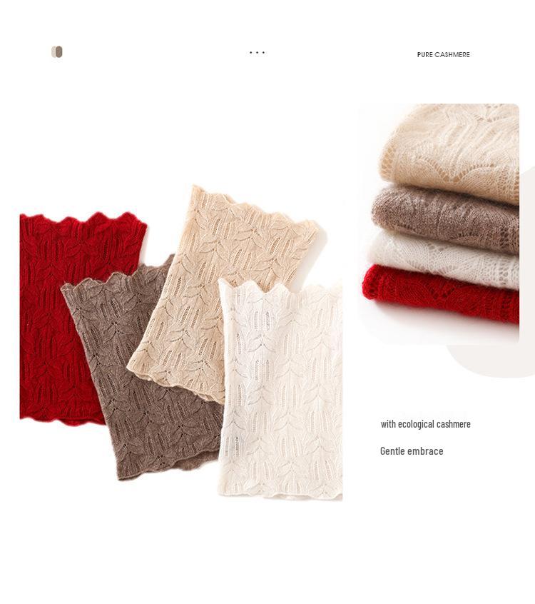 Cashmere Women's 2025 Autumn/Winter Solid Color Knit Neck Warmer Scarf Pullover.