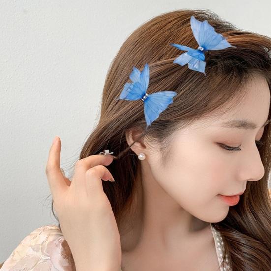 Yousheng 5 шт., заколки для волос с декором в виде бабочек для девочек, двухсторонние заколки для волос с 3D-дизайном в виде бабочек, противоскользящие заколки для волос, инструмент для укладки волос