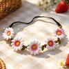 Flower Garland Headband for Holiday Styling Sunflower/Daisy Wreath Women Girls, Headpiece, Adjustable Floral Hair Accessory Beach Vacation Silk Crown