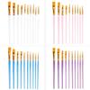 10-Piece Pearlescent Blue Oil & Watercolor Brush Set with Plastic Handles