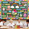 88Pcs/Set Back To School Bulletin Board Decoration Rainbow Book Pencil Notebook Letter