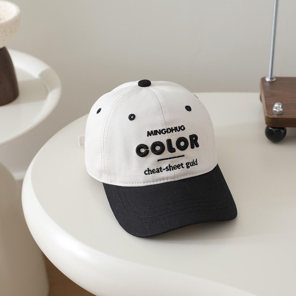 Детская бейсболка Color Block: Защитная от солнца шляпа для мальчиков и девочек - Весенне-летняя кепка-утка в стиле пэчворк с надписью.