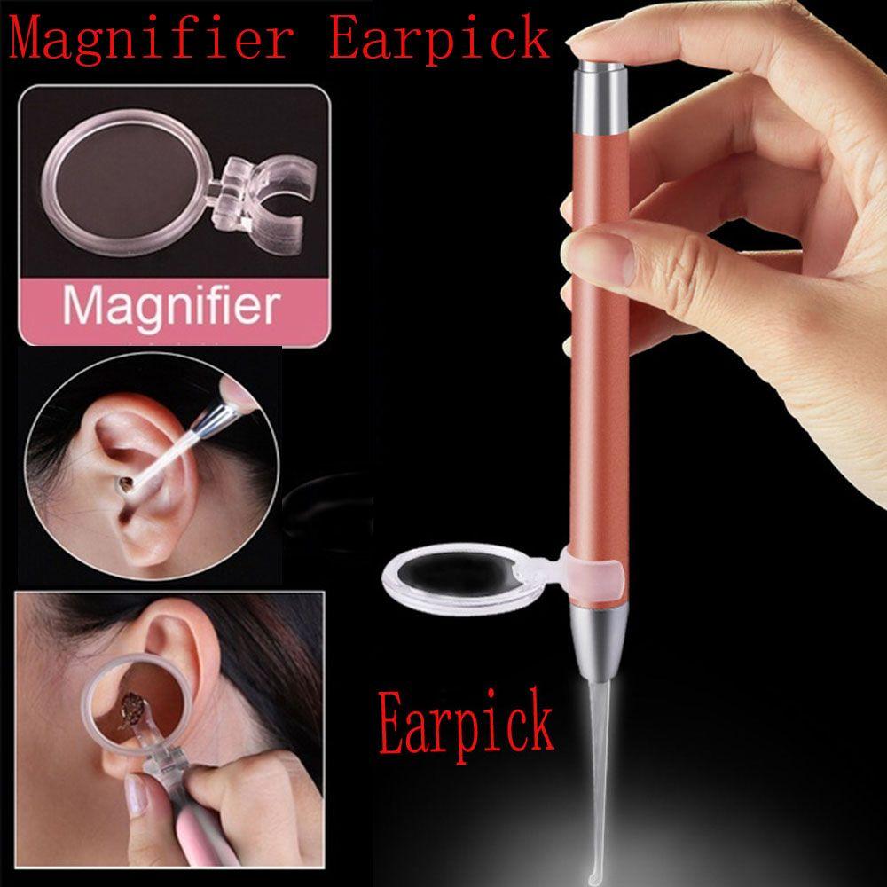 Горячая Распродажа Удалятель ушной серы Фонарик Очиститель ушей Ушной пинцет Лупа Ушной пинцет Инструмент для ухода за ушами Ложка для ушей