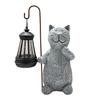 Фигурка кошки для сада на открытом воздухе с солнечным фонарем IP44, водонепроницаемая, устойчивая к ультрафиолетовому излучению, с автоматическим включением/выключением животного