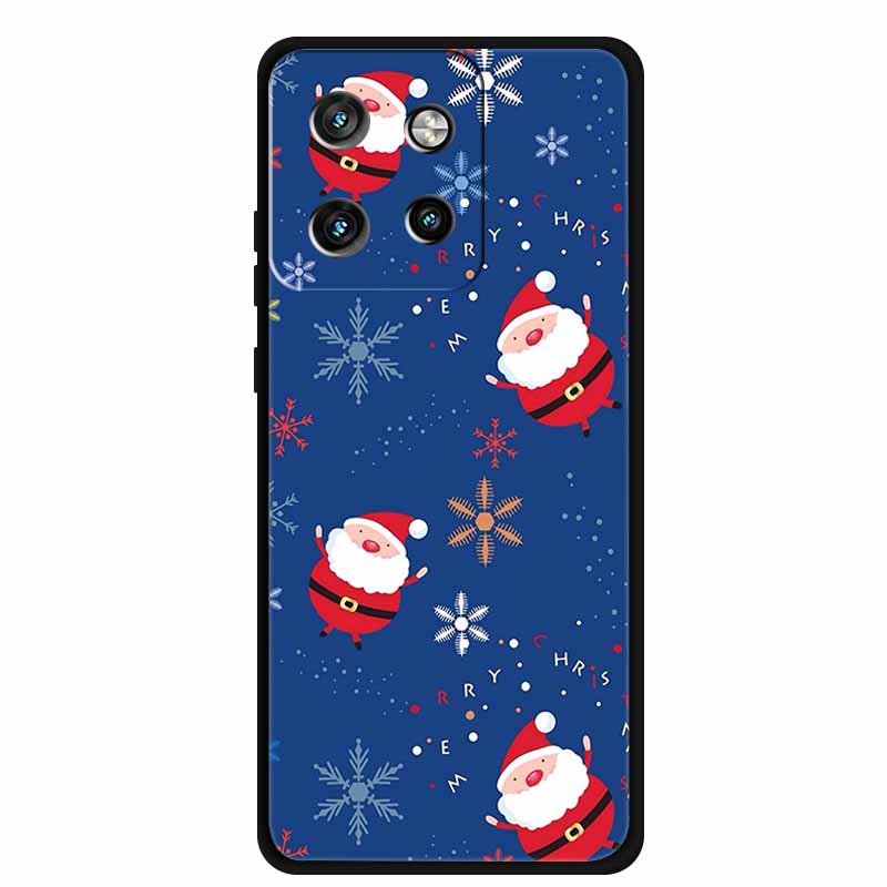 Christmas Cover For Motorola Moto G75 5G Black Silicone Cases TPU Santa Claus Christmas Tree Cover Deer For Moto G75 5G TPU case