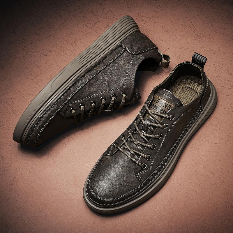 Летнее новое деловое платье Британский повседневный спортивный board shoes черные кожаные туфли