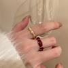 Ankela Red Oil Dripping Metal Opening Ring Female Niche Design Sense Light Luxury Simple Exquisite Versatile Ring Ring