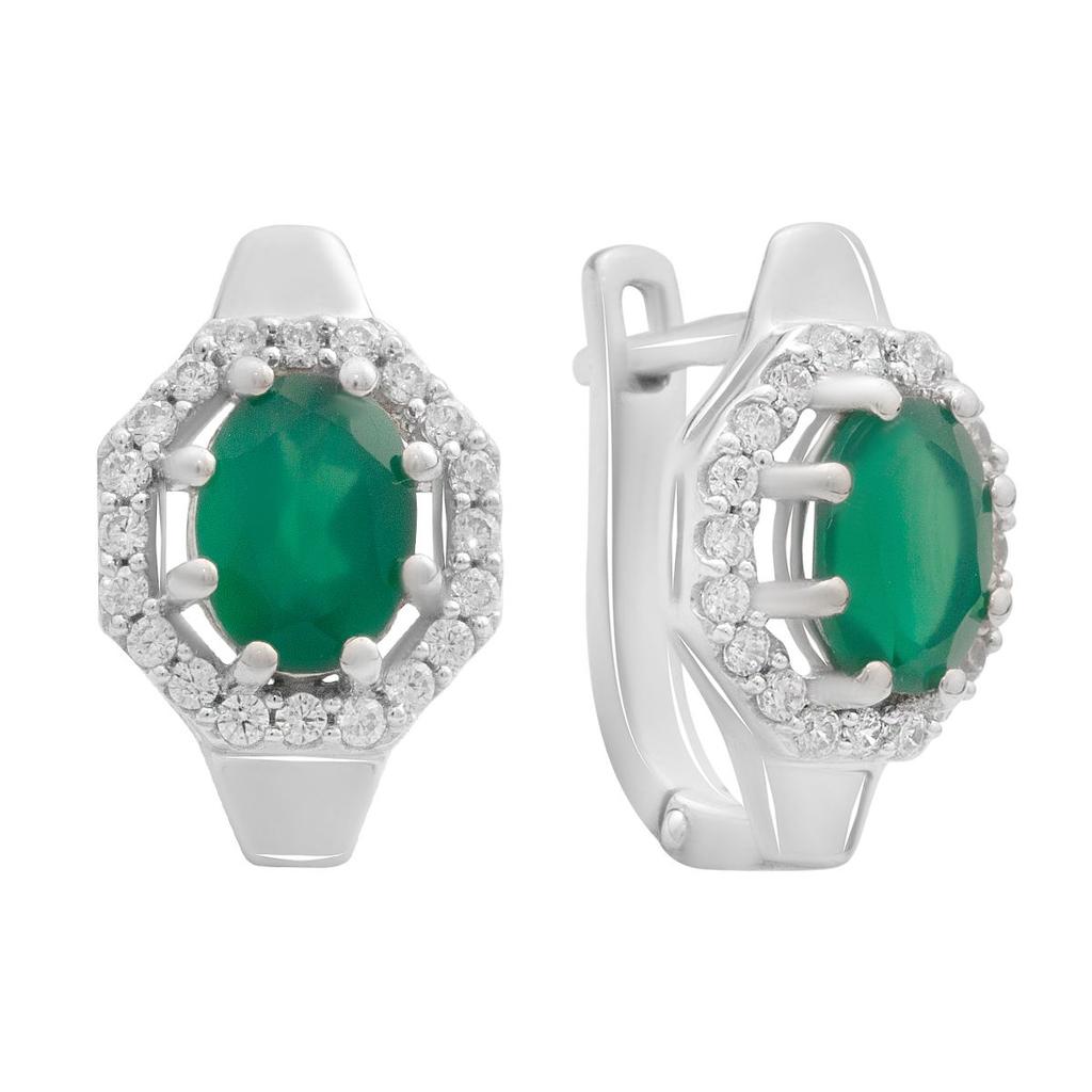 Silver Earrings with Natural Agate 3.252ct (2189848)