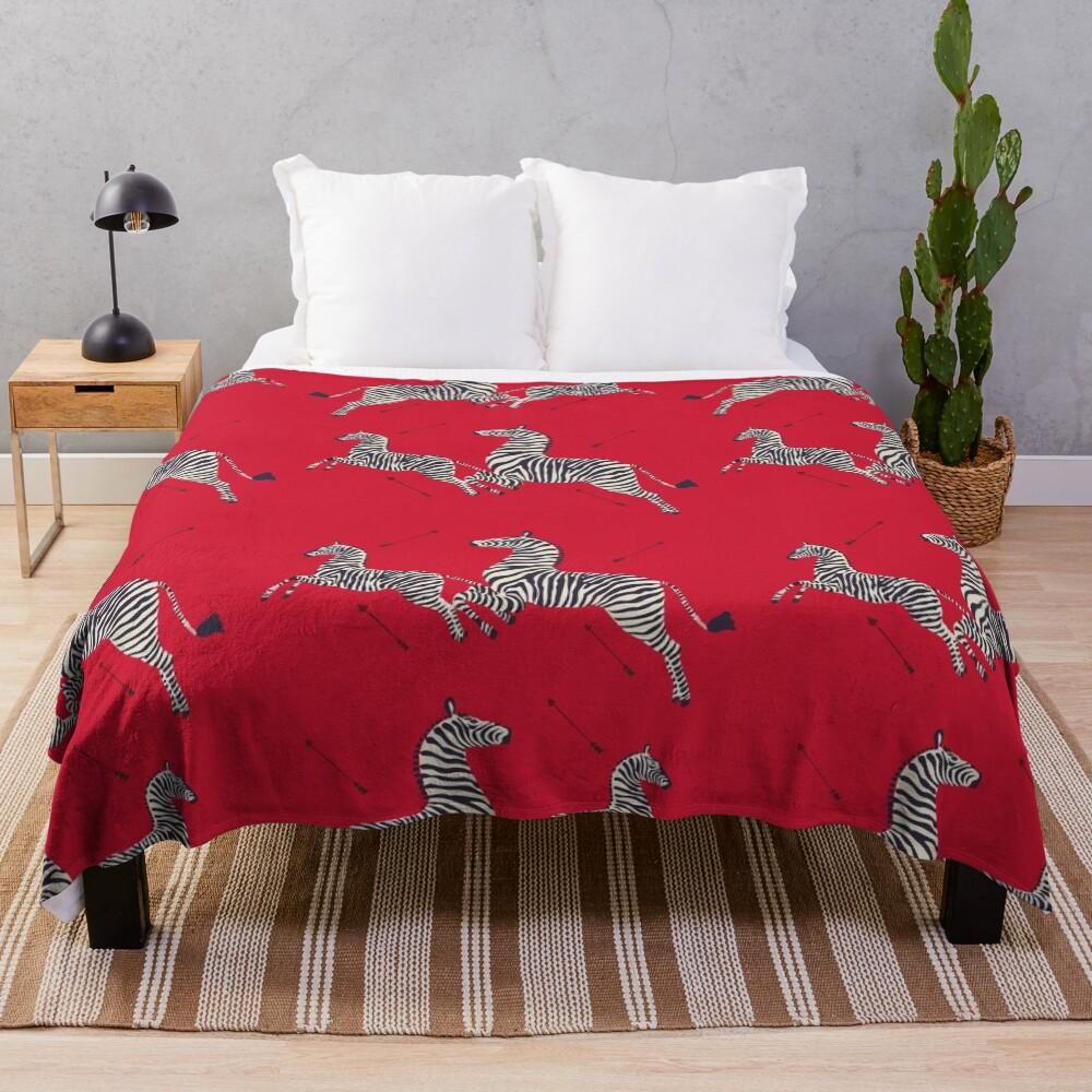 Scalamandré Zebra (red) / The Royal Tenenbaums Throw Blanket