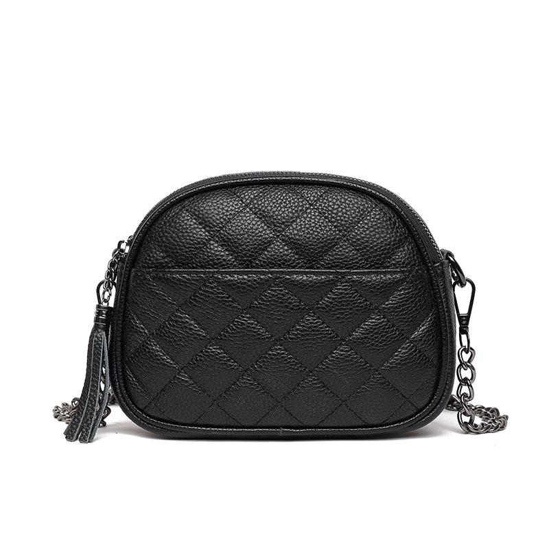 Женская сумка из натуральной кожи, модная сумка через плечо с вышивкой в виде ромба, сумка из коровьей кожи первого слоя