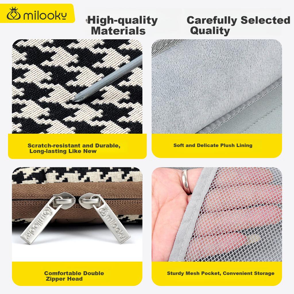 Milooky Handheld Laptop Bag for Men And Women, 15/16 Inch Computer Bag with Shock Protection, Large Capacity, Suitable for Business Use