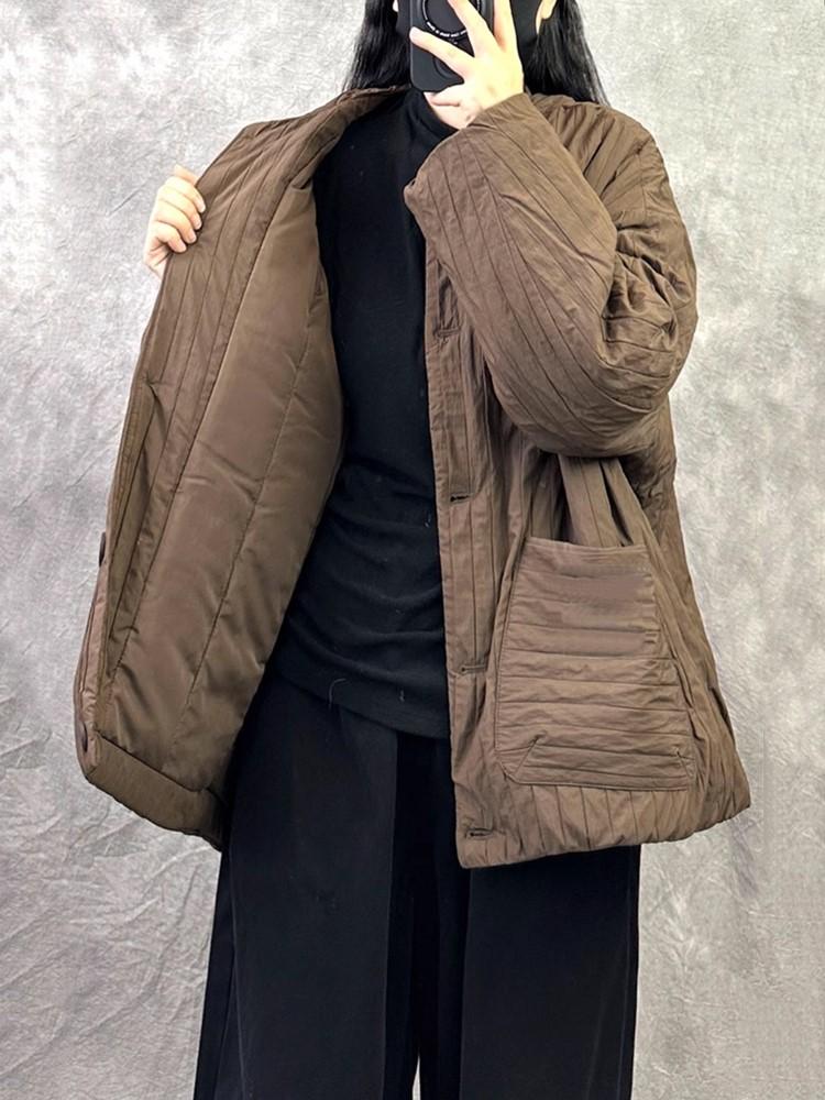 Autumn Spring Winter Cotton Padded Oversized Outerwears Women Casual Loose Jacket Coat