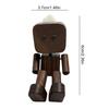 Shaking Wooden Man Figurine Multi-Purpose Cute Car Wood Ornaments Wear Resist Creative Handcrafted Statue for Home & Office