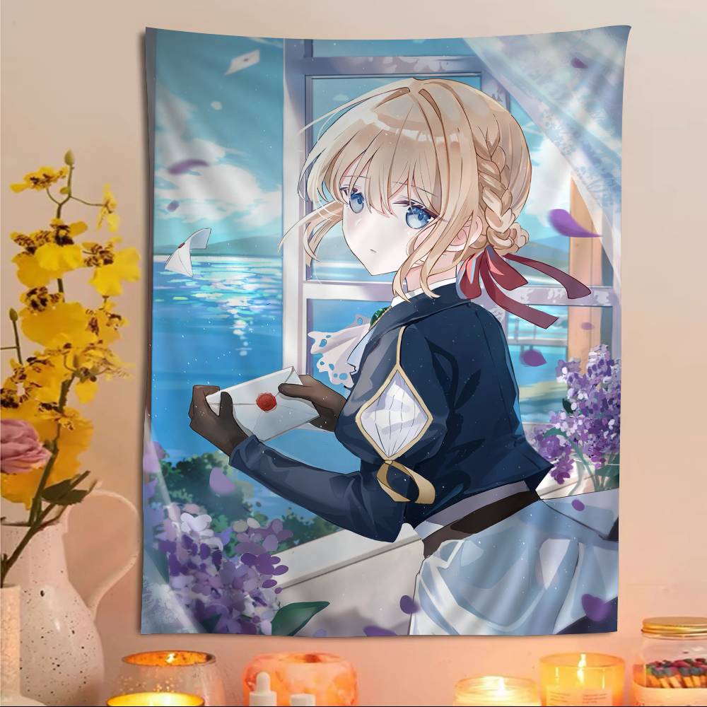 Anime Vviolet Eevergarden Colorful Tapestry Wall Hangin Bohemian Wall Tapestries Mandala Wall Hanging Sheets