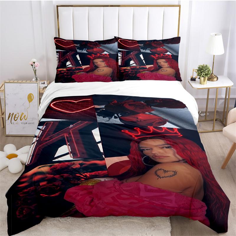 Сексуальная певица Karol G Всесезонный пододеяльник Одеяло Постельный набор Мягкий пододеяльник и наволочки Подростковый Односпальный/Двуспальный/Квинсайз/Кингсайз
