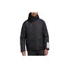 Zipper Windproof Warm Solid Color Hooded Cotton Jacket Men Jacket Black GL7401