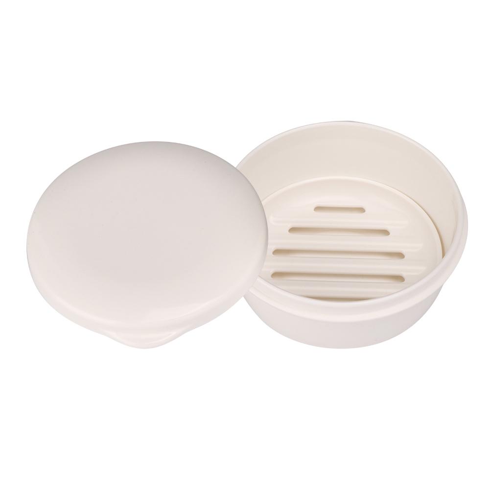 Портативная круглая мыльница Водонепроницаемый контейнер для мыла с дренажной пластиной и крышкой для путешествий и аксессуаров для ванной комнаты