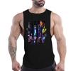 Summer Adult Men'S Outdoor Fitness Casual Sports Crew-Neck Vest Creative Letter Pattern 2d Print Quick-Drying Sleeveless Shirt