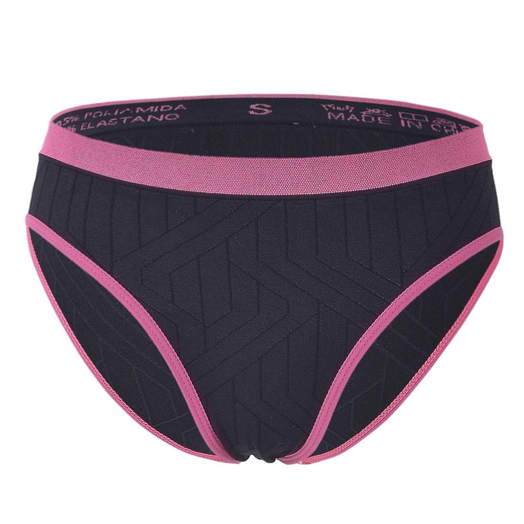 Ladies' Contrasting Low Waisted Pants With Seamless Hip Lifting Underwear