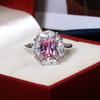 100 %Sterling Silver 925 Pink Topaz Jewelry Ring For Women Fine Wedding Bands Engagement Anillos De 925 Silver Jewelry Rings Box