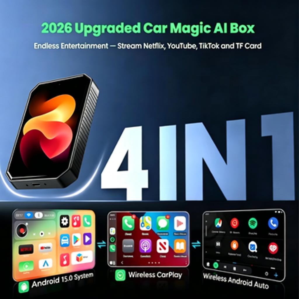 2026 CarRocket Android 15 CarPlay Ai Box Беспроводной Android Auto USB-адаптер Plug Play Универсальная ТВ-приставка Для Youtube Netfl