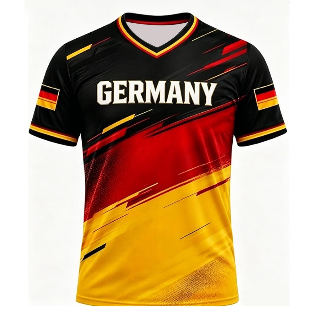 2026 Germany Soccer Cheerleaders Uniform Jersey Personalized Football Jersey for Men Women Youth Short Sleeve Breathable T-Shirt
