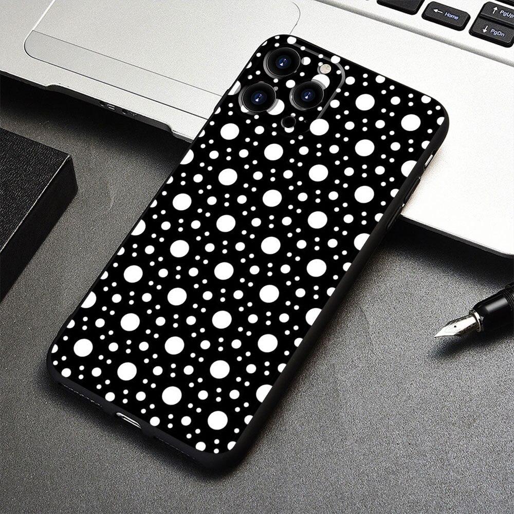 Для iPhone 7 12 14 8 Plus XR 13 Pro Max X 11 XS 5 6S 6 SE2022 5S SE2 Mini смартфон черный и белый горошек чехол для телефона