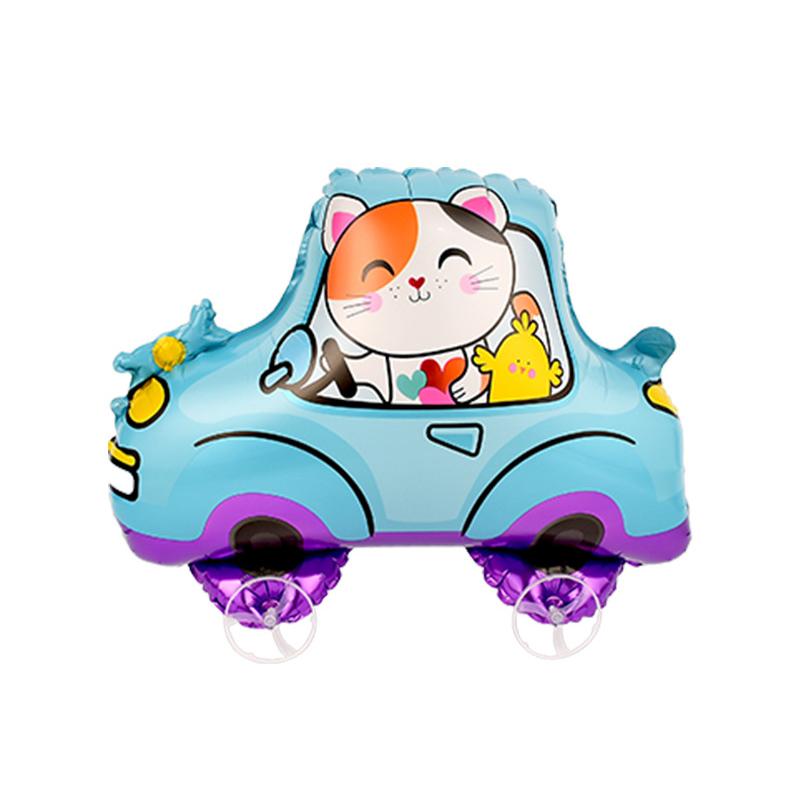 4D Cartoon Foil Balloons Elephant Stand Walking Balloon With Wheel For Kids Birthday Party Decoration Baby Shower