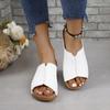 Мода Новые открытые женские босоножки на танкетке Белые летние модные дышащие удобные босоножки Женская пряжка Женская обувь Женская обувь