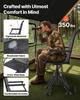 Hunting Chair, 360° Silent Swivel, Foldable Portable Blind Chair, Heavy-Duty Steel Frame Ground Stool Seat with Armrests, Anti-Sink Feet, Height