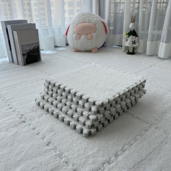 Плюшевый ковер-пазл, блокирующийся напольный коврик, самодельная нескользящая ковровая плитка, детский игровой коврик для гостиных, спален, игровых комнат, детских комнат