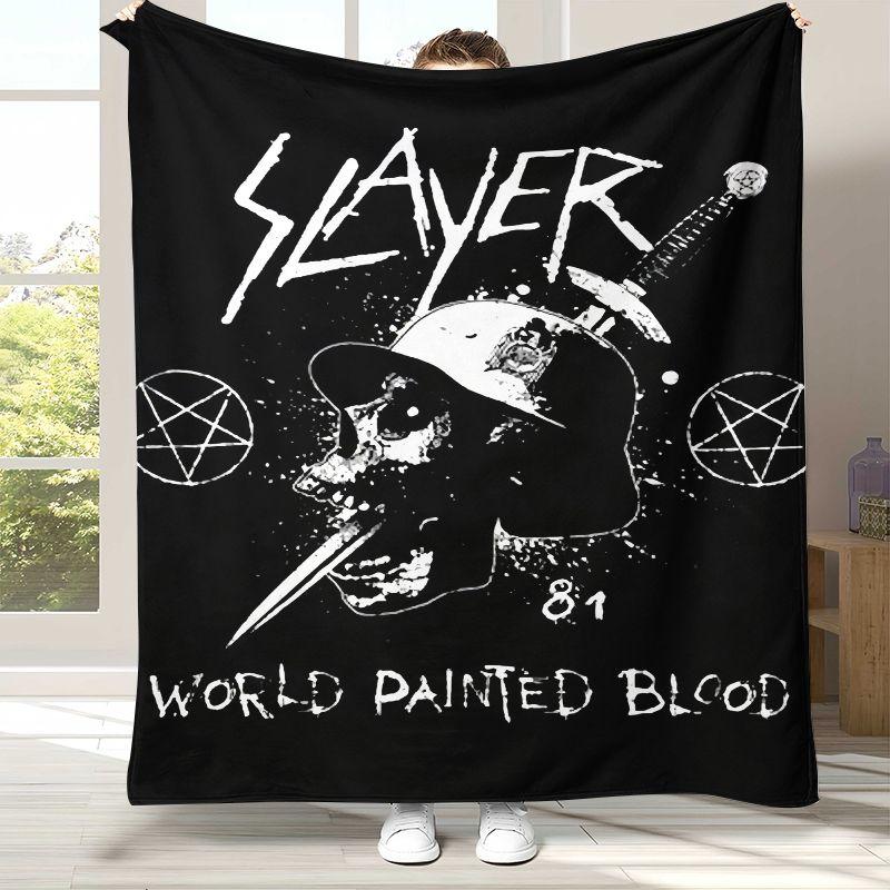 Классический знак хэви-метал рок-группы Slayer, фланелевое одеяло, ультрамягкий теплый плюшевый плед для дома, спальни, кровати, дивана, кемпинга, пикника