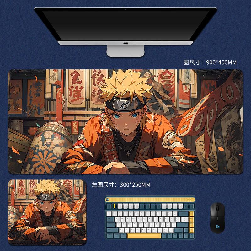 New Boys Anime Leather Mouse Pad Oversized Naruto Nonslip Mouse Pad Table Mat Office Keyboard Pad Gaming Esports Keyboard Pad