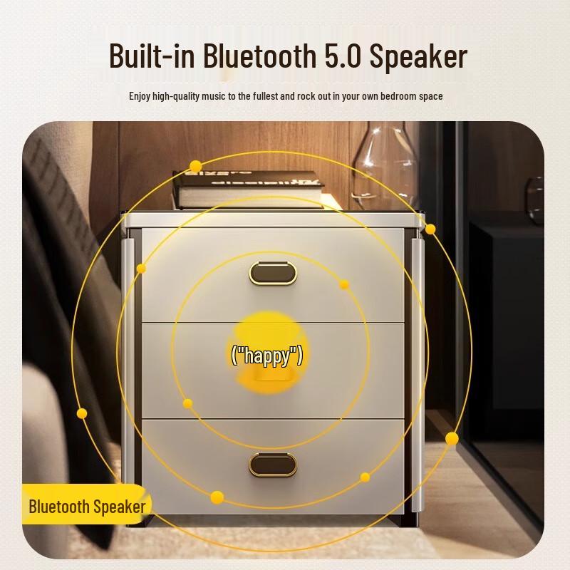 TIGER Smart Bedside Safe with Integrated Speaker