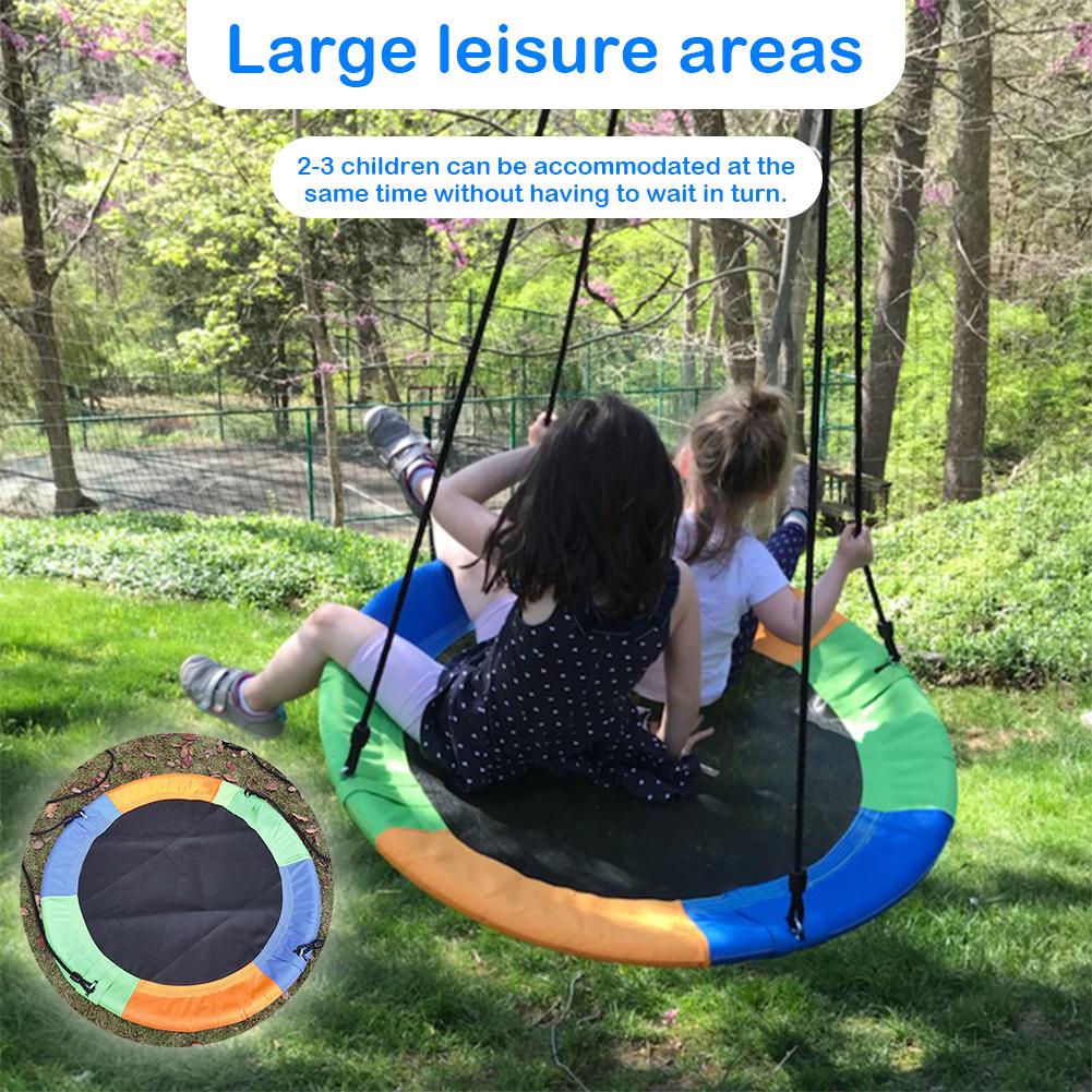 Tree Swing 300KG Weight Capacity Flying Swing with Adjustable Ropes Flying Saucer Round 2 Tree Hanging Straps Swing Play Set for