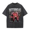 Стирка Винтажная Футболка Рэпер The Notorious Big Мировой Тур Принт Biggie Smalls Мужские Женские Хип-Хоп Оверсайз Футболки