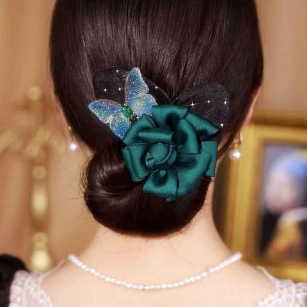 Cloth Flower Hair Clip Flexible Lazy Hair Curler Fashion Hair Bun Roller Women Girls