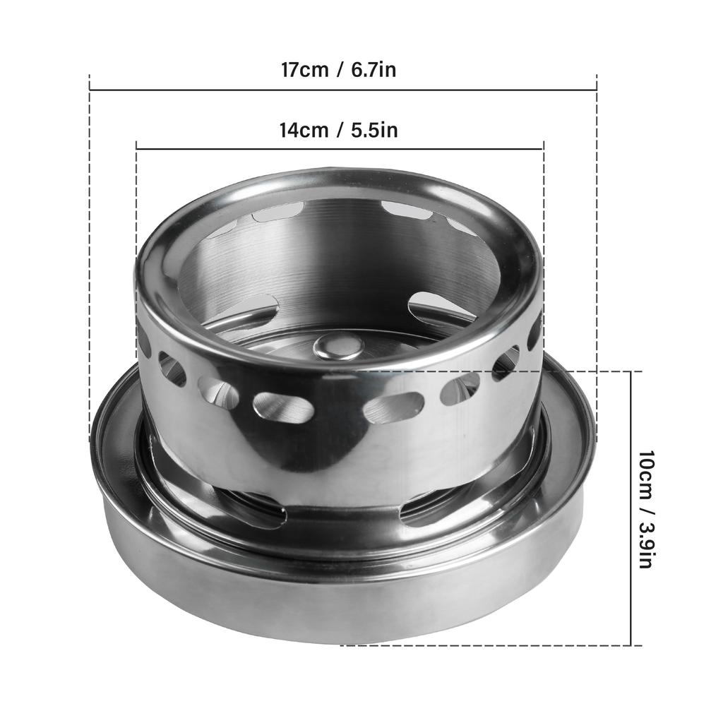 Outdoors Stainless Steel Alcohol Stove Portable Burner Furnace Adjustable Firepower Rustproof Anti-corrosion Cooking Barbecue Camping Hiking Picnic