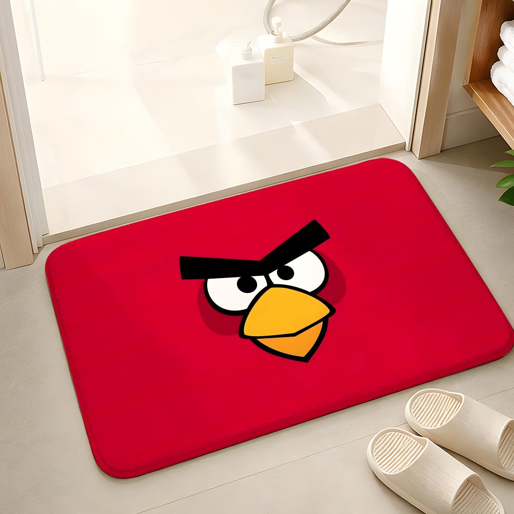 Коврик для пола с игрой Angry Birds, мягкий фланелевый, нескользящий коврик для двери в гостиную