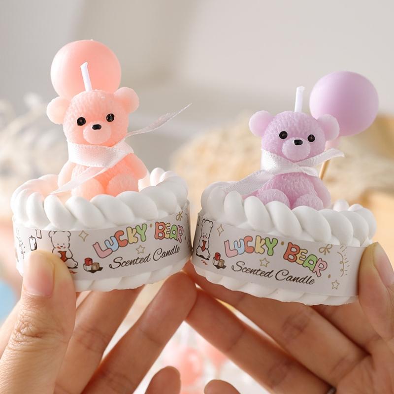 Best Selling Handmade 3D Teddy Bear Balloon Scented Candles Soy Blend Wax Aesthetic Long Burning Romantic Diwali Easter Ramadan