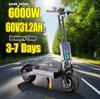 T90 E Scooters 6000W Motor 60V31.2AH Battery Hydraulic Braking Shock Absorption Fold Electric Scooters 13-Inch Off-Road Tires